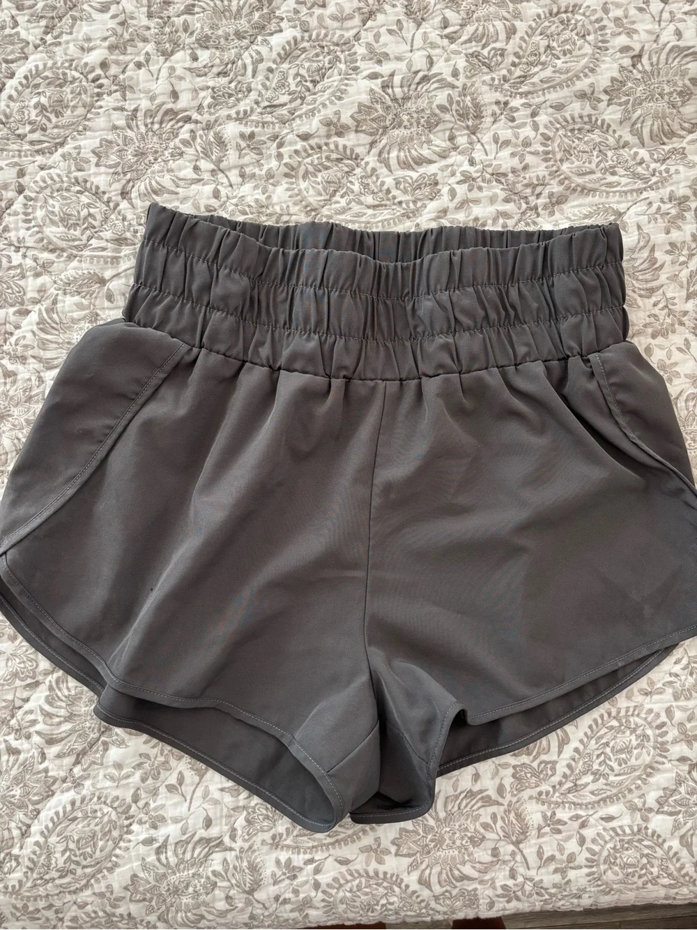 SHEIN Charcoal Elastic-Waist Athletic Shorts